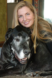 a picture of Rebecca and her dog Valentine